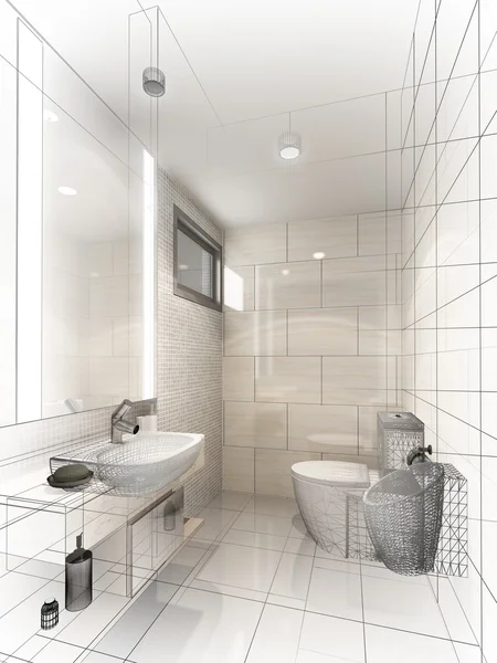 3d renderizado de baño interior —  Fotos de Stock