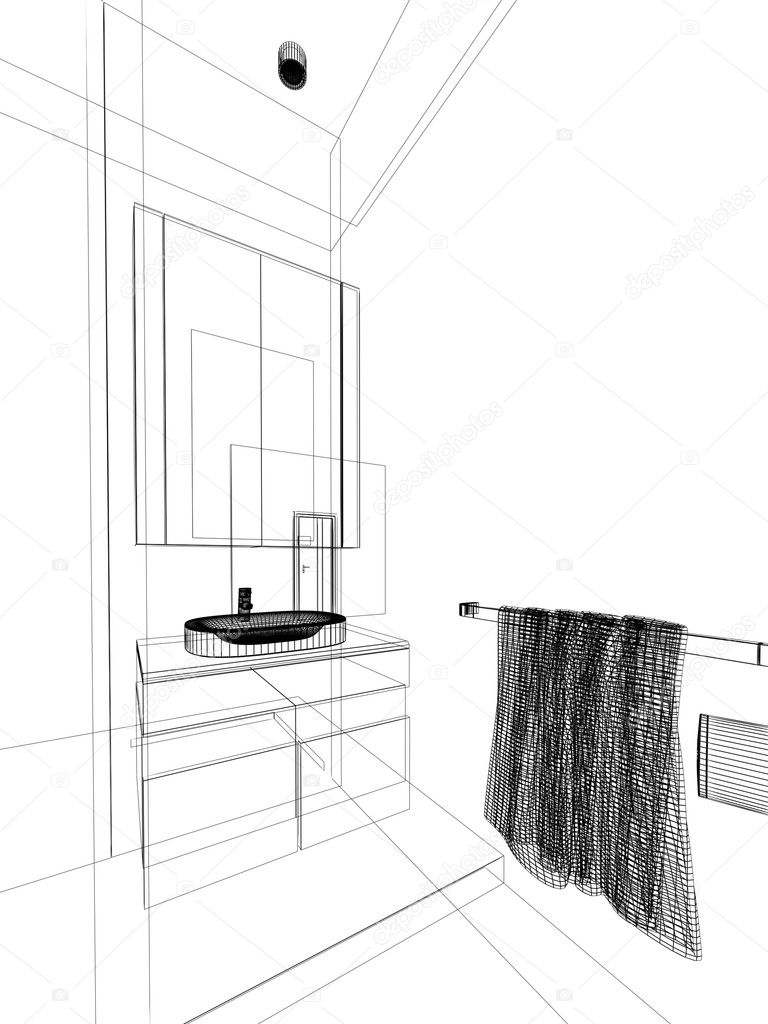 3d render of interior bathroom