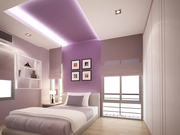 Rendering 3d kamar tidur interior — Stok Foto