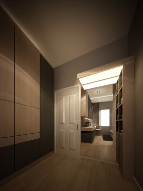 3D render iç yatak odası