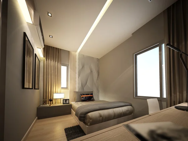 Rendering 3d kamar tidur interior — Stok Foto