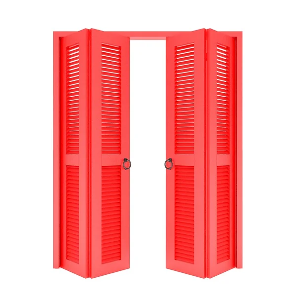 ग्रिल, 3 डी लाल फोल्डिंग दरवाजा — स्टॉक फोटो, इमेज
