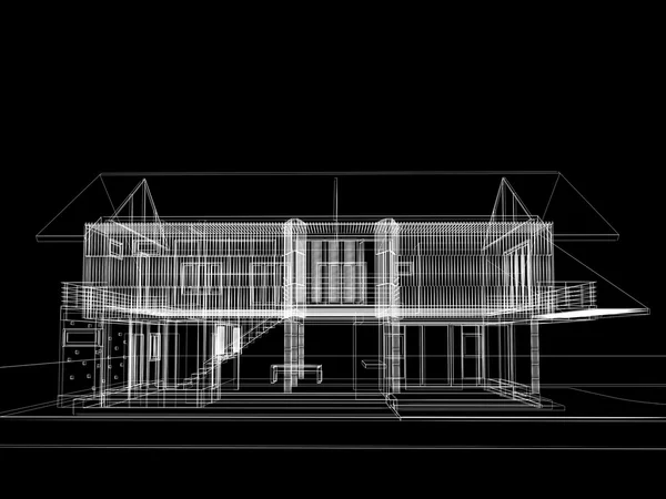 Abstrakt skiss utformningen av exteriör hus — Stockfoto