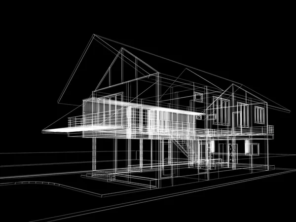 Abstracte schets ontwerp van buitenkant huis — Stockfoto