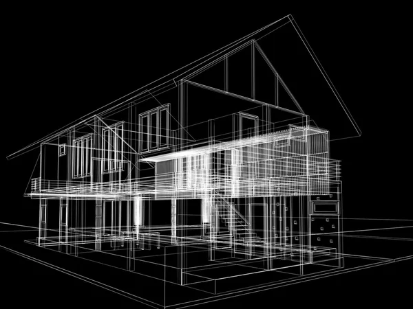 Abstracte schets ontwerp van buitenkant huis — Stockfoto