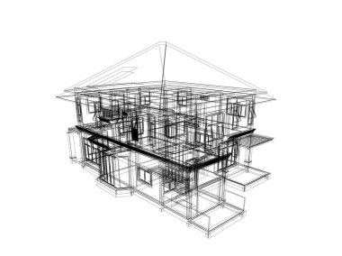 abstract sketch design of exterior house clipart