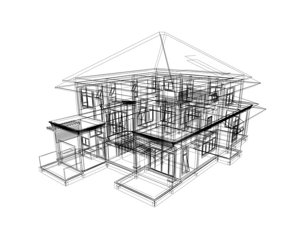 Abstrakte Skizze Entwurf des Außenhauses — Stockfoto