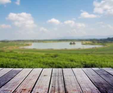 ahşap teras ile manzara