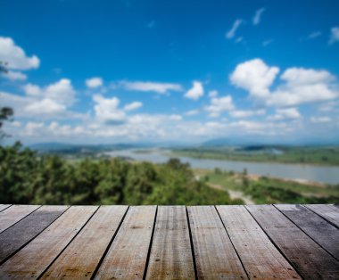 ahşap teras ile manzara