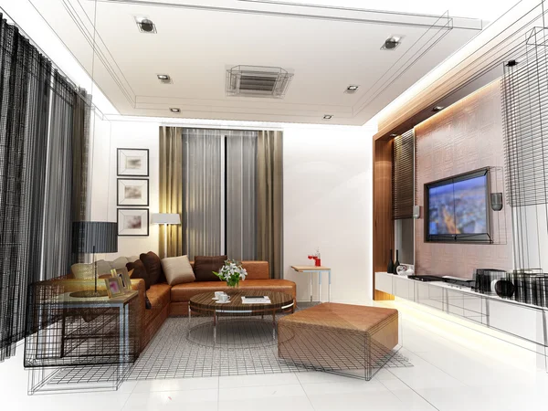 Sketch design of interior living — Stock Photo, Image