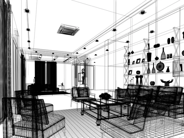 Sketch design of interior living — Stock Photo, Image