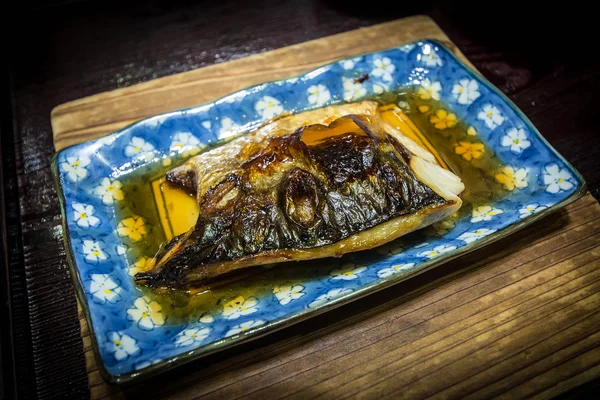 烤的鱼，saba shioyaki — 图库照片