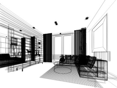 yaşayan, 3dwire kare render tasarım kroki