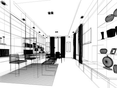yaşayan, 3dwire kare render tasarım kroki