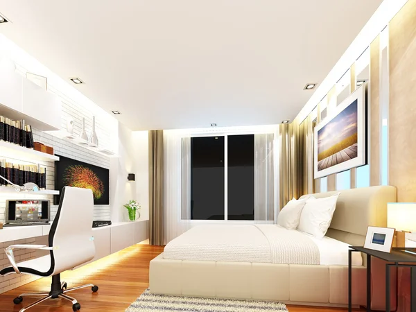 3d render dari kamar tidur interior — Stok Foto