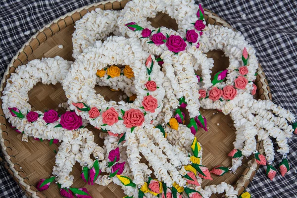 Flower garlands in thai style — Stock Photo, Image