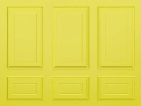 Klasyczne żółte ściany, 3d render — Zdjęcie stockowe