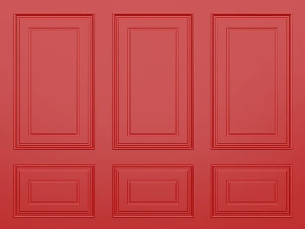 Klasyczne czerwone ściany, 3d render — Zdjęcie stockowe