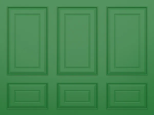 Parede verde clássico, renderização 3d — Fotografia de Stock