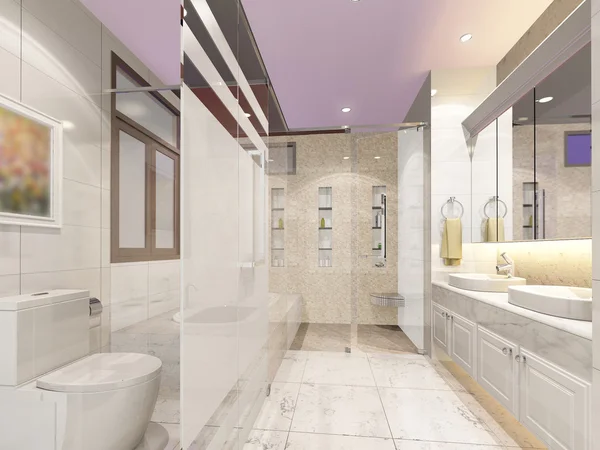 3d renderizado de baño interior — Foto de Stock