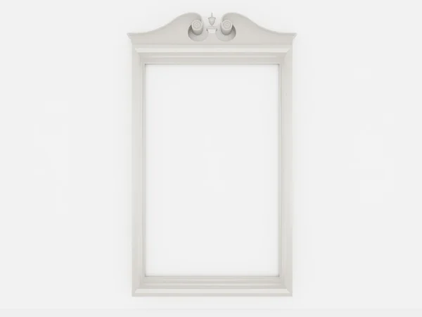 3d empty vintage frames on white wall — Stock Photo, Image