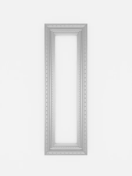 3d empty vintage frames on white wall — Stock Photo, Image