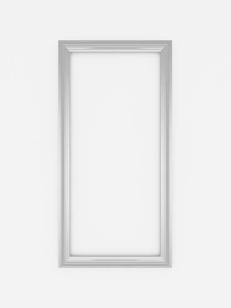 3d empty vintage frames on white wall — Stock Photo, Image