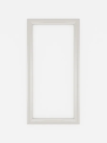 3d empty vintage frames on white wall — Stock Photo, Image