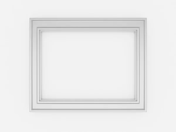 3d empty vintage frames on white wall — Stock Photo, Image