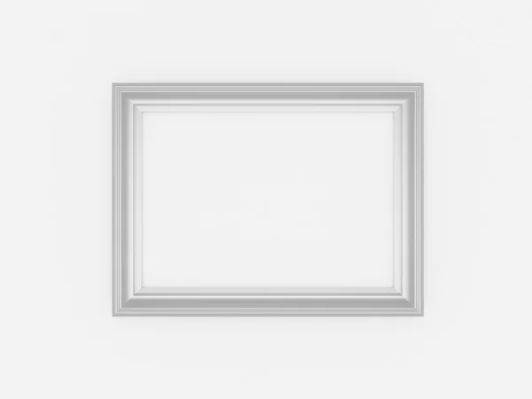 3d empty vintage frames on white wall — Stock Photo, Image