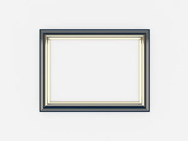 3d empty vintage frames on white wall — Stock Photo, Image