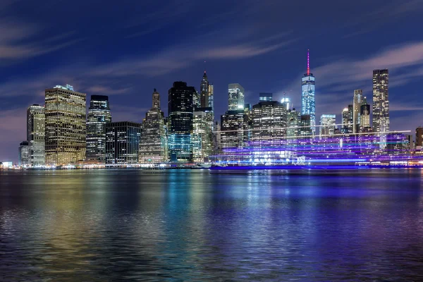 Panorama di New York di notte — Foto Stock