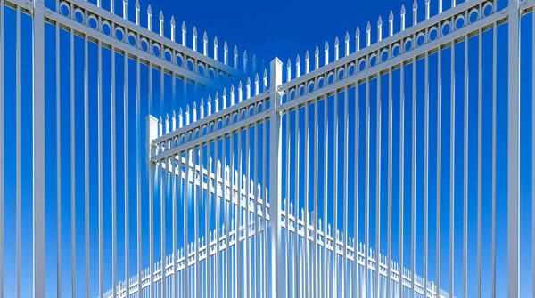 Astrazione di recinzione in metallo bianco — Foto Stock