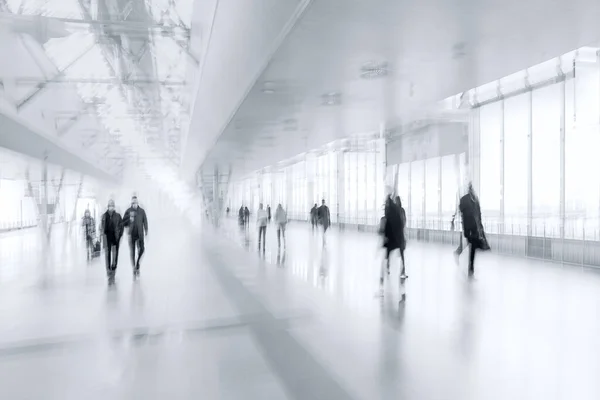 Abstrakt Bild Människor Lobbyn Modern Transport Centrum Flygplats Buss Och — Stockfoto