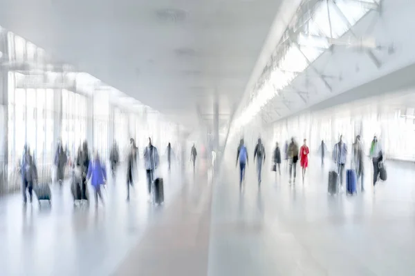 Абстрактне Зображення Людей Вестибюлі Сучасного Транспортного Центру Аеропорту Автобус Вокзал — стокове фото