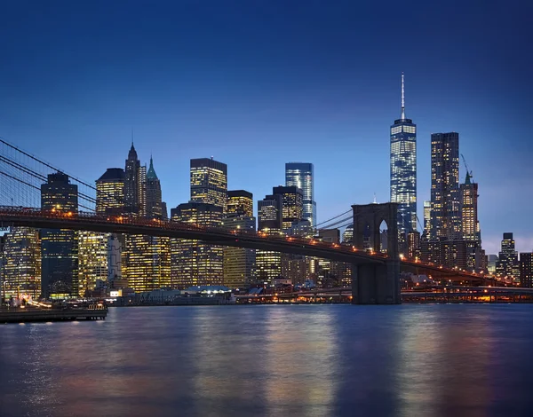 Panorama Nueva York por la noche — Foto de Stock