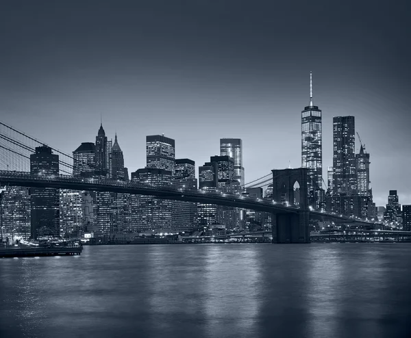 Panorama New York City at night — Stock Photo, Image