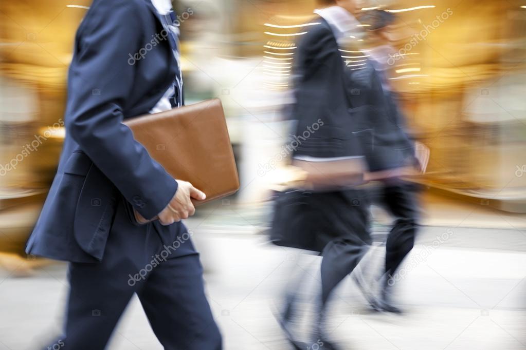 group of business people in the street