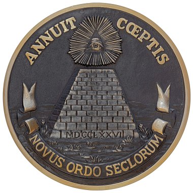büyük beyaz clippi ile izole mühür bronz arka yüzü