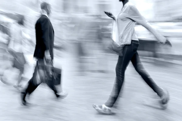 Abstract image of business people in the street and modern style — Stock Photo, Image