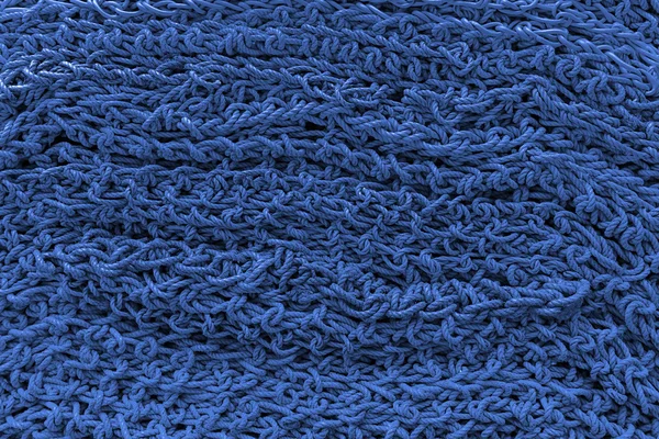 Nahaufnahme dekoratives Design gestrickt blauen Hintergrund — Stockfoto