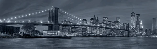 Panorama New York Şehri Geceleri — Stok fotoğraf