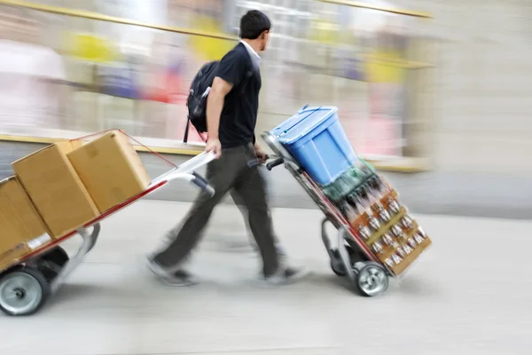 Delivery with dolly by hand — Stock Photo, Image