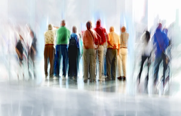 Groep mensen in het lobby business center — Stockfoto