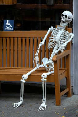 Cadılar Bayramı eşyaları ve sokak ve bahçelerde süslemeler..