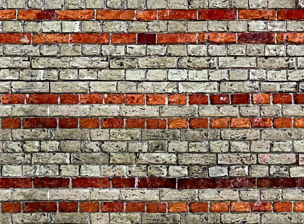 O velho tijolo vermelho e branco wal — Fotografia de Stock