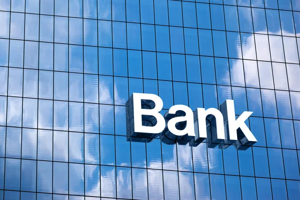 Close up a bank sign — Stock Photo, Image