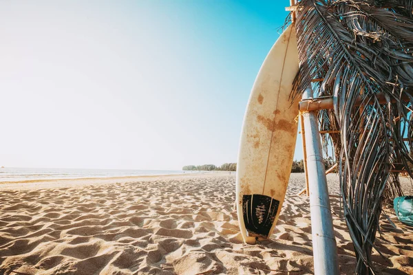 Tabla Surf Playa Paisaje Marino Playa Verano Con Fondo Mar — Foto de Stock