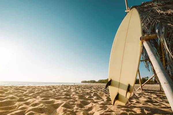 Prancha Surf Praia Seascape Praia Verão Com Fundo Céu Azul — Fotografia de Stock