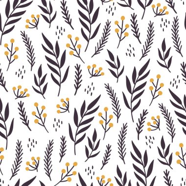 Noel çiçeksiz desenli illüstrasyon.